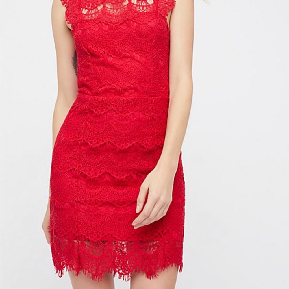 Free People Red Bodycon Dress